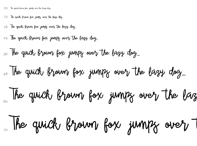 Alleana Script font waterfall